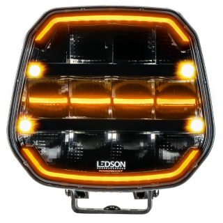 Proiector LED cu pozitie dinamica alba si portocalie + stroboscop, pentru camion si off road, Epix9+ STROBE, Powerboost, 15000lm, 180w, 22.5 x 22.3cm