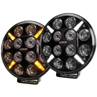 Proiector LEDSON Pollux9+, Spot, 120W, 21.8cm, IP68, 12 24V, cu stroboscop si pozitie alb galbena, Powerboost