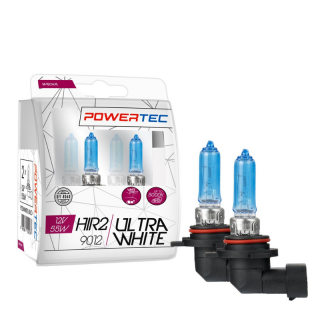 Set 2 Becuri HIR2, 12V, PX22D, 9012, 55W, Ultra Alb