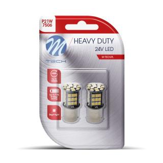 Set 2 bucati bec LED cireasa, Ba15s, 24V, P21W, Rece Alb