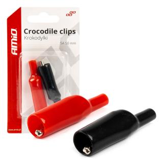 Set 2 Cleme Crocodil 5A, 50mm - Pentru Baterie Auto