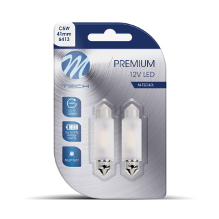 Set de 2 x becuri LED, Canbus, Alb, C5W, C10W 12V, SV8.5, 41mm