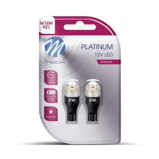 Set doua becuri LED Platinum, W2.1x9.5d, W16W T15, 12-24V, CANBUS, alb