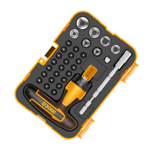 Set surubelnita cu maner T, 31 Piese, CR-V, cu Clichet, Magnetic, Accesorii incluse