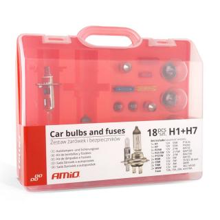 Trusa Becuri Rezerva Halogen si Sigurante Auto, 18 Piese (H1 + H7)