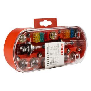 Trusa Becuri Rezerva Halogen si Sigurante Auto, 30 Piese (2x H7)