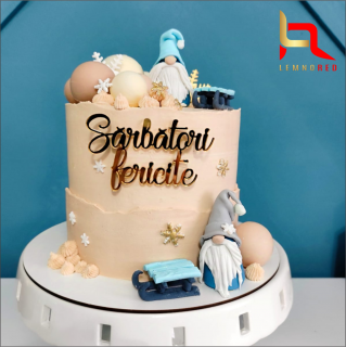 Aplicatie tort SARBATORI FERICITE (oglinda acrilica)