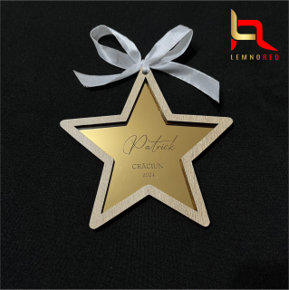 Decoratiune stea personalizata, pentru bradul de Craciun