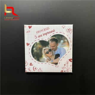 Magnet Personalizat pentru Indragostiti ,    Mesajul , zX Ani Impreuna,   + data
