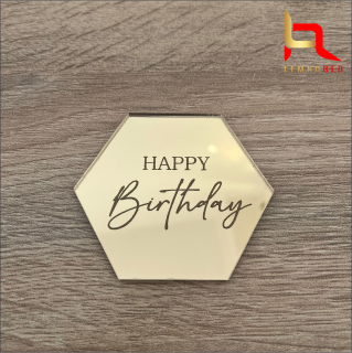 Mini topper hexagon   Happy Birthday