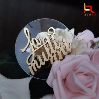 PACHET 10 decoratiuni  tort   La multi ani   din plexiglas si lemn - PRODUSUL LUNII