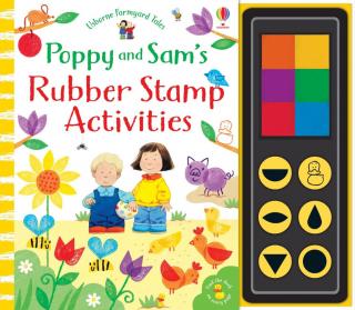 Carte cu activitati de pictat cu stampile ,   Poppy and Sam,  s Rubber Stamp Activities