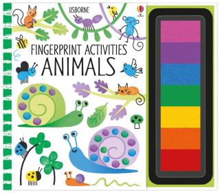 Carte de activitati de pictat cu degetele Animals Fingerprint Activities