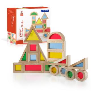 Junior Rainbow Blocks set 20 piese, Guidecraft