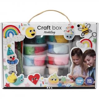 Kit creativ cu plastilina Foam Clay si Silk Clay