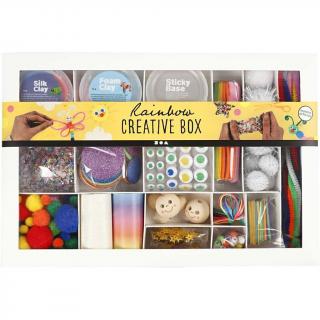 Kit creativ cu plastilina Foam Clay si Silk Clay - Curcubeu