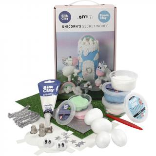 Kit creativ din plastilina Foam Clay si Silk Clay - lumea unicornilor