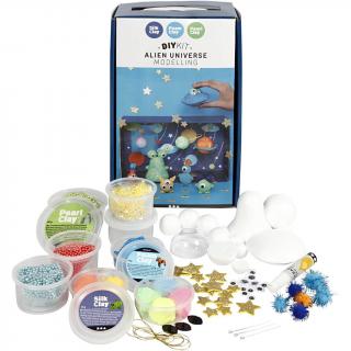 Kit creativ din plastilina Foam Clay si Silk Clay -  universul extraterestru