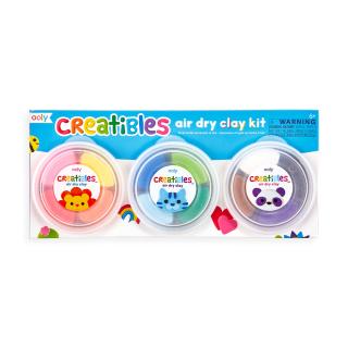 Kit DIY Creatibles - plastilina cu uscare la aer - set de 12 culori si 3 ustensile