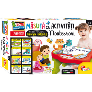 Masuta cu activitati Montessori, in limba romana