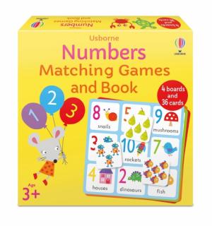 Numbers  Matching Games and Book, pachet educativ ( carte si joc) Usborne