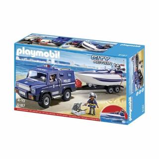 Playmobil - Camion De Politie Cu Barca