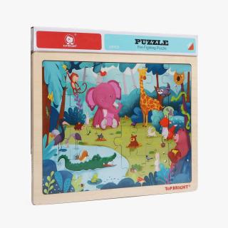 Puzzle din lemn - Animalute jucause