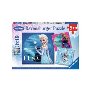 Puzzle Frozen Elsa, Anna Si Olaf, 3X49 Piese