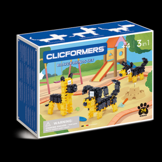 Set de construit Clicformers- Catei prietenosi, 74 piese