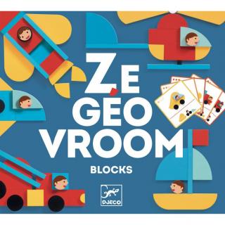 Ze Geo Vroum Djeco, set de construit cu piese geometrice