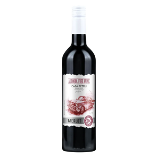 Casa Petru Merlot 0.75L   Vin rosu demidulce fara alcool