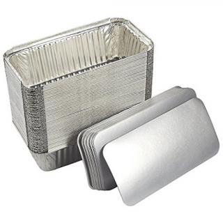 Caserola Aluminiu Chec + Capac,  22x11,5x6,5 cm, 813 108, Set 100buc