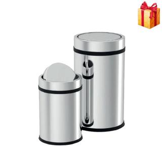 Cos de gunoi din inox cu capac batant, 11 litri