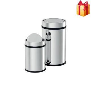 Cos de gunoi din inox cu capac batant, 45 litri