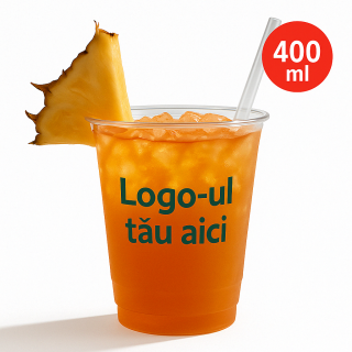 Pahare personalizate din plastic, 400 ml