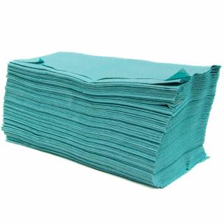 Prosoape Pliate Verzi, V fold, 1 Strat, Reciclat, 200buc pac