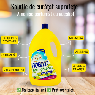 Solutie amoniac parfumat cu eucalipt, Fiorillo, 4L