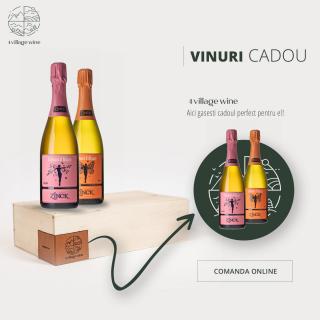 Pachet vin cadou: 2 sticle cremant: Cremant d Alsace 750 ml    +  Cremant d Alsace rose 750 ml  + cutie lemn   Promotie vinuri cadou