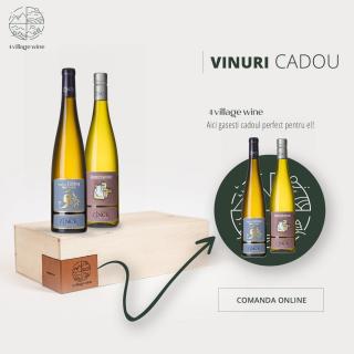 Pachet vin cadou: 2 sticle vin: Grand Cru Eichberg 2016    +    Alsace Gewurtztraminer   Portarait     + cutie lemn   Promotie vinuri cadou