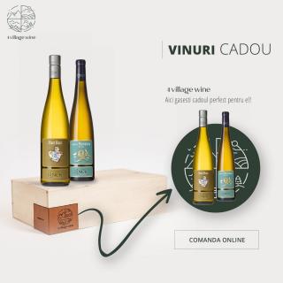 Pachet vin cadou: 2 sticle vin: Grand Cru Franta, Alsacia    +    Alsace Pinot Blanc   Portrait  .   + cutie lemn   Promotie vinuri cadou