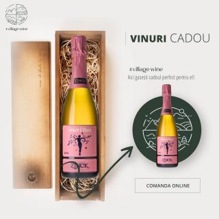 Vin cadou Cremant d Alsace rose 750 ml + cutie lemn