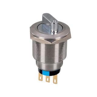 Buton selector metalic cu 2 pozitii 1NO+1NC IP65