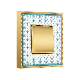 Intrerupator portelan  BELLE EPOQUE GOLD AQUAMARINE