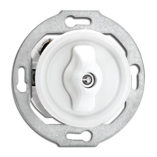 Intrerupator rotativ dublu portelan alb PORCELAIN 10A 250V