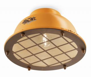 Plafoniera corp iluminat retro vintage giallo INDUSTRIAL C1760