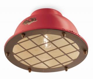 Plafoniera corp iluminat retro vintage rosso INDUSTRIAL C1760