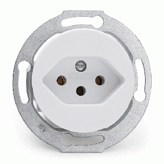 Priza portelan alb versiune elvetiana PORCELAIN 16A 250V