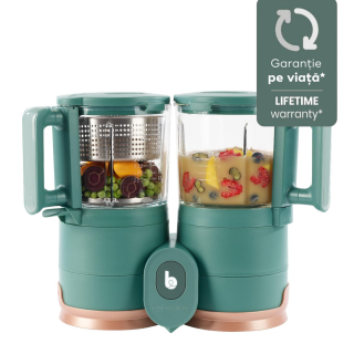 Babymoov - Robot multifunctional Nutribaby Glass 4 in 1 din sticla si otel inoxidabil