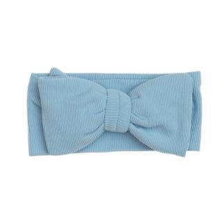 Bentita lata, bebe, cu funda proeminenta, bumbac, Melvelo, Bushy - Baby Blue