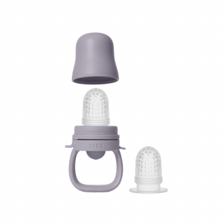 BIBS - Dispozitiv de hranire Baby Feeder cu 2 tetine din silicon, Fossil Grey